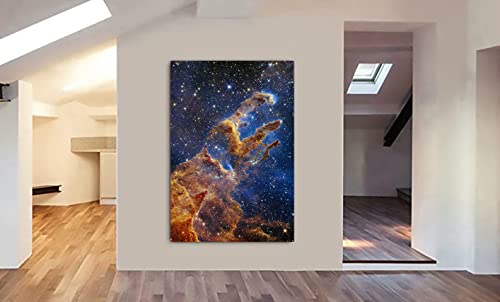 Pilares de la creación – Telescopio espacial James Webb de la NASA – Lienzo envuelto en lienzo (A1 [81 cm x 61 cm)