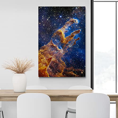 Pilares de la creación – Telescopio espacial James Webb de la NASA – Lienzo envuelto en lienzo (A1 [81 cm x 61 cm)