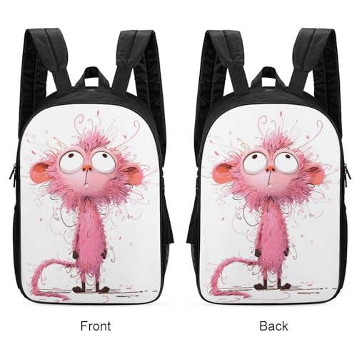 Pink Monkey Mochila De Viaje Para La Escuela, Bolsa De Libros, Monkey Mochila Para Ordenador Portátil, Mochila Casual Para Viajes 17inch