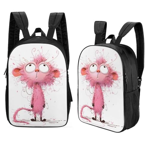 Pink Monkey Mochila De Viaje Para La Escuela, Bolsa De Libros, Monkey Mochila Para Ordenador Portátil, Mochila Casual Para Viajes 17inch