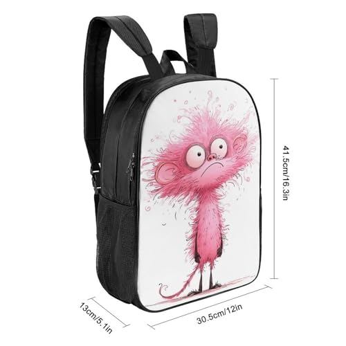 Pink Monkey Mochilas Escolares Para Estudiantes 3D Mochila, Monkey Mochila Infantil, Mochila Casual Para Viajes 17inch