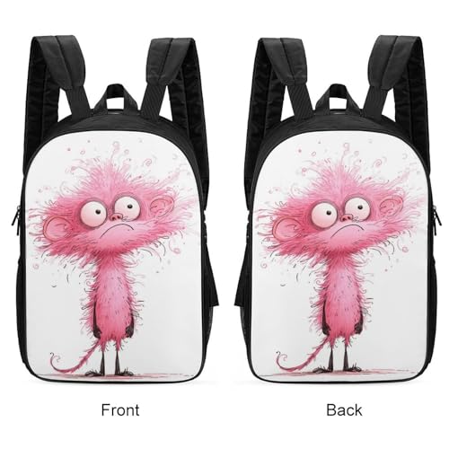 Pink Monkey Mochilas Escolares Para Estudiantes 3D Mochila, Monkey Mochila Infantil, Mochila Casual Para Viajes 17inch