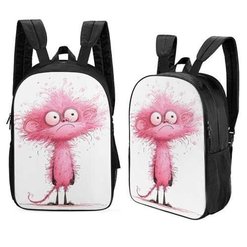 Pink Monkey Mochilas Escolares Para Estudiantes 3D Mochila, Monkey Mochila Infantil, Mochila Casual Para Viajes 17inch