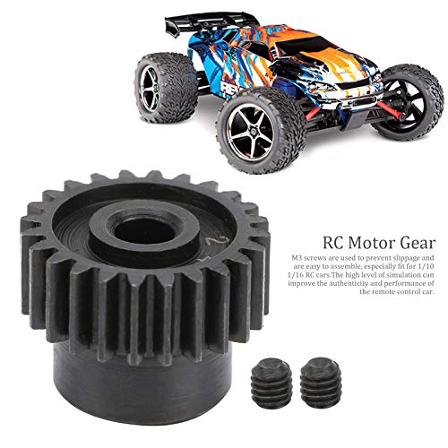 Piñón RC, 48P Metal RC Motor Gear Piñón 24T con Tornillo M3 Adecuado para Coches RC 1/10 1/16