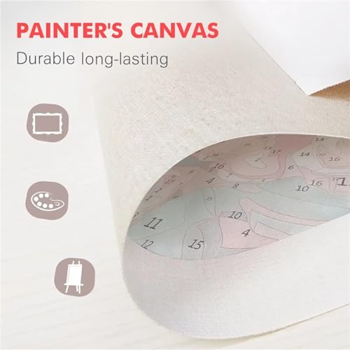 Pintura por Números para Adultos,Dama Niño Castillo Kit de pintura por números DIY con Pinceles y Acrílicas al óleo para Adultos Niños Lienzo Arte Hogar de Pared Decoraciones - sin Marco,60x75cm