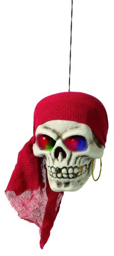 "PIRATE SKULL WITH COLOR CHANGING LIGHT-UP BUBBLE EYES" 40 cm (3 x LR44 batteries included) -