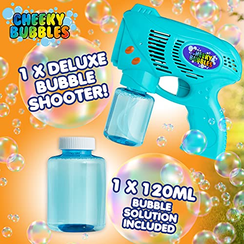 Pistola Burbujas Pistola Pompas de Jabón Niños Bubble Gun Maquina Burbujas, Bubble Machine, Juegos al Aire Libre para Niños, Pistola Burbujas de Jabon para Niños y Niñas (Verde - Paquete de 1)