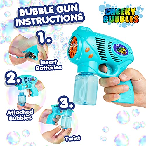 Pistola Burbujas Pistola Pompas de Jabón Niños Bubble Gun Maquina Burbujas, Bubble Machine, Juegos al Aire Libre para Niños, Pistola Burbujas de Jabon para Niños y Niñas (Verde - Paquete de 1)