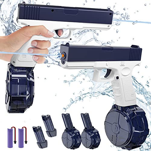 Pistola de Agua Eléctrica para Adultos y Niños, 2 Pack Pistola de Agua Automática con 434 + 58CC Gran Capacidad y Largo Alcance, Juguetes Acuáticos de Verano para Playa Partido Jardín