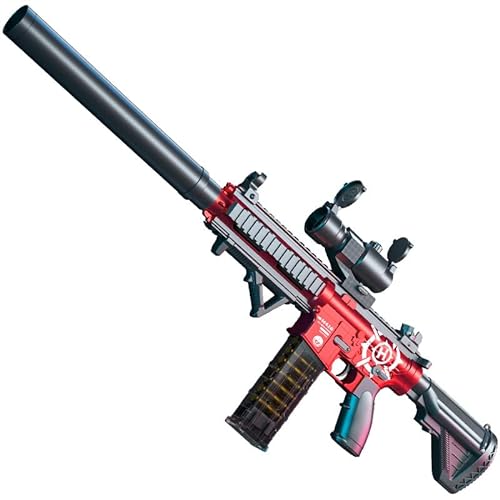 Pistola de juguete, M416 Shell Ejection Soft Bullet Gun EVA Soft Sniper Rifle Gun, Blaster Weapon Toys Gun Kids Garden Game Juguetes Regalo de cumpleaños para Niños Niñas Adolescentes-Rojo