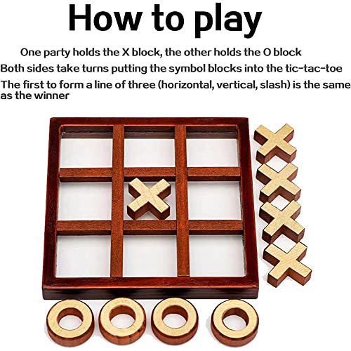 PIUMOJ Juego de Tic TAC Toe, Juegos de Mesa Tic TAC Toe clásicos de Estrategia Familiar para Adultos para niños, Tic TAC Toe Juego Tablero