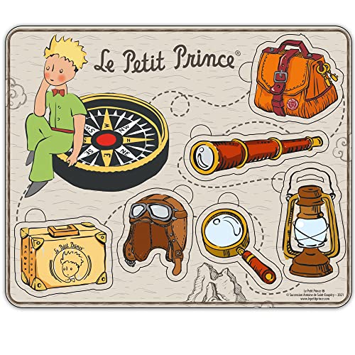 PLANÈTE BOIS-le Petit Prince Aviador Educativo-El Principito-865004-6 Piezas Madera-Juego para Niños-Puzzle Infantil-21,5 cm x 17,5 cm-A Partir de 18 Meses, Multicolor (MGM 865004)