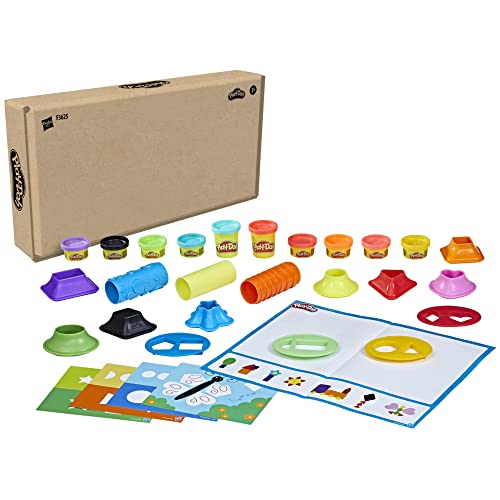 Play-Doh - Formas y colores - Juguete preescolar - 5 manteles, 15 herramientas, 10 colores - A partir de 2 años (Exclusivo de Amazon)