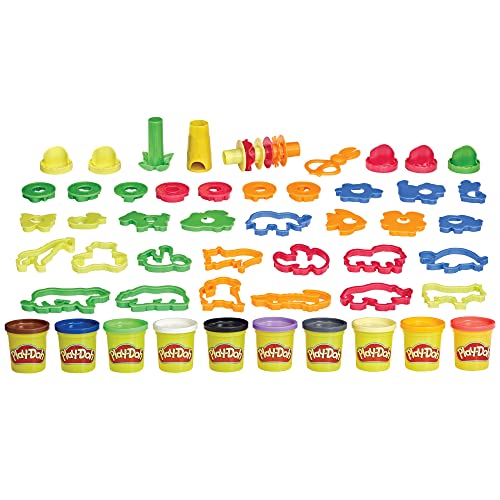 Play-Doh - Set de Aventura de Animales - 45 Herramientas, 10 Botes y tapete