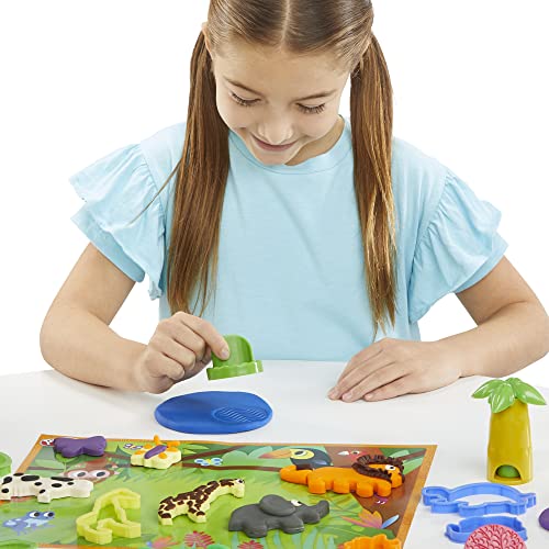 Play-Doh - Set de Aventura de Animales - 45 Herramientas, 10 Botes y tapete