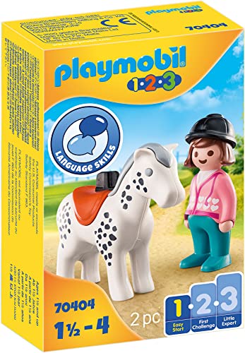 PLAYMOBIL 1,2,3 70404 Jinete con Caballo, De 1,5 a 4 años