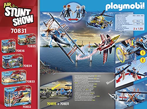 PLAYMOBIL Air Stuntshow 70831 Biplano Phoenix, Avión de Juguete con Sonido de Motor, Juguetes para niños a Partir de 5 años