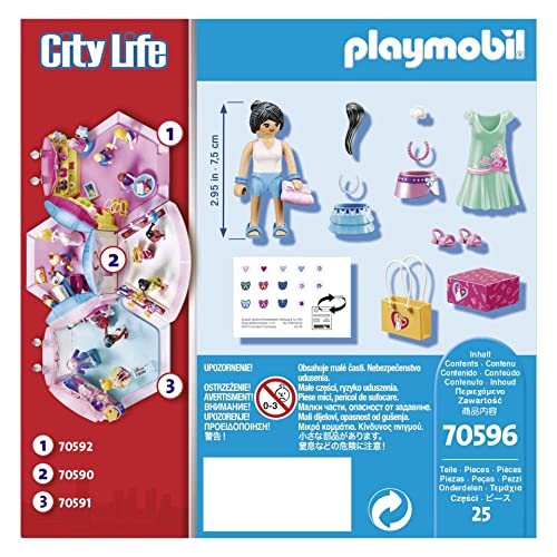 PLAYMOBIL City Life 70596 Chica Fashion, para niños de 5 a 12 años