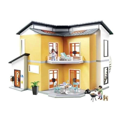 PLAYMOBIL City Life Casa Moderna, con Efectos de Luces y Sonido, a Partir de 4 Años (9266) + City Life Dormitorio, a Partir de 4 Años (9271)