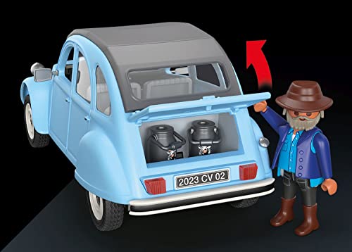 PLAYMOBIL Classic Car 70640 Citroën 2 CV, Dos Caballos con Capota extraíble, Pieza de colección para los Aficionados de los Coches, Juguete para coleccionistas y niños a Partir de 5 años