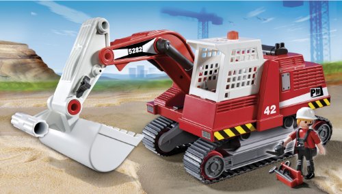 Playmobil Construcción - Excavadora de construcción , Juguete Educativo, 40 x 12,5 x 35 cm, (5282)