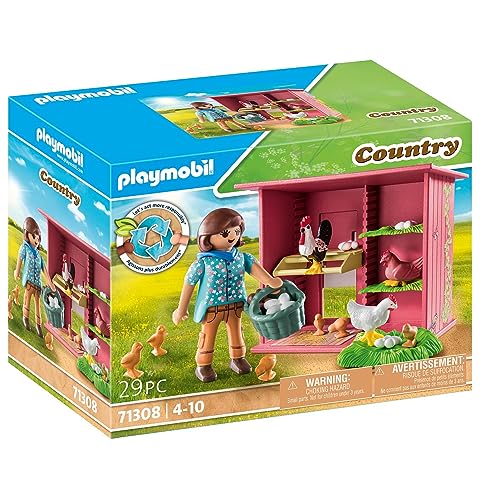 PLAYMOBIL Country 71308 Gallinero, una Colorida Familia de gallinas para tu Granja, gallinero con un Gallo, gallinas y Pollitos, Juguetes para niños a Partir de 4 años