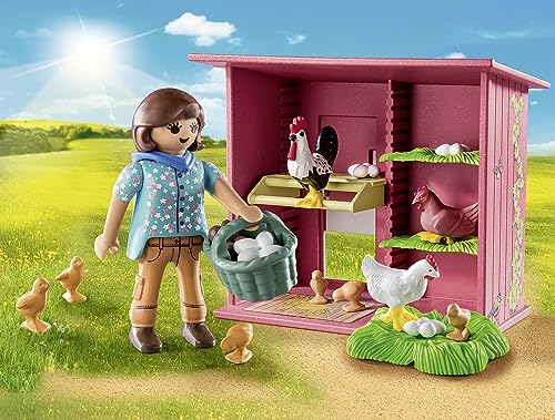 PLAYMOBIL Country 71308 Gallinero, una Colorida Familia de gallinas para tu Granja, gallinero con un Gallo, gallinas y Pollitos, Juguetes para niños a Partir de 4 años