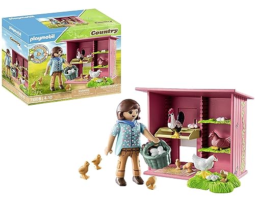 PLAYMOBIL Country 71308 Gallinero, una Colorida Familia de gallinas para tu Granja, gallinero con un Gallo, gallinas y Pollitos, Juguetes para niños a Partir de 4 años