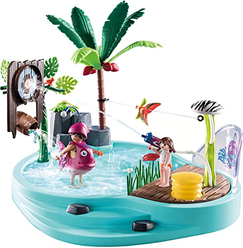 PLAYMOBIL Family Fun 70610 Piscina Divertida con rociador de Agua, para Jugar con Agua, Juguetes para niños a Partir de 4 años