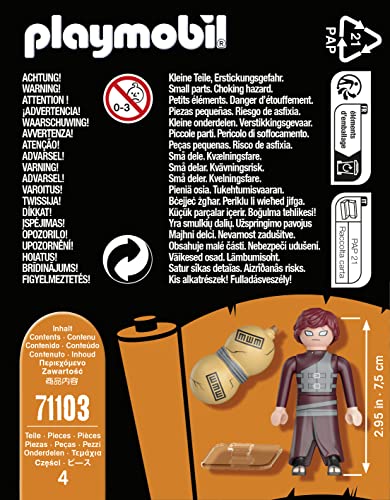 PLAYMOBIL Naruto Shippuden 71103 Gaara, Divertido Juego Creativo para los Fans del Anime con Detalles Impresionantes y Accesorios auténticos, Contiene 4 Piezas, a Partir de 5 años