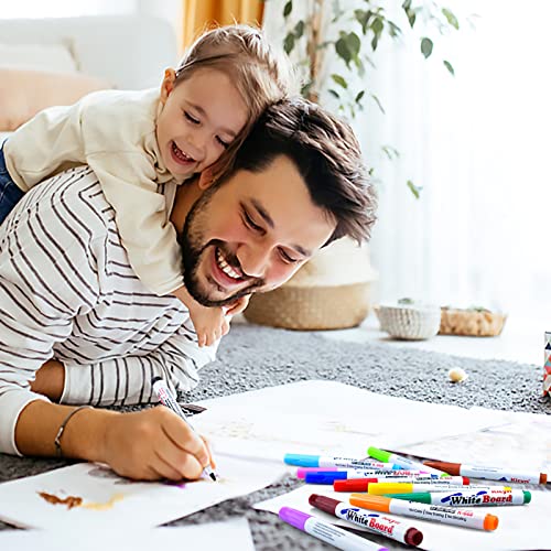 Pluma Mágica de Pintura al Agua Flotante para Niños, Set de 12 Bolígrafos Doodle con Cuchara y Banda de Goma, Juguetes Educativos y Regalos Creativos para Niños y Niñas