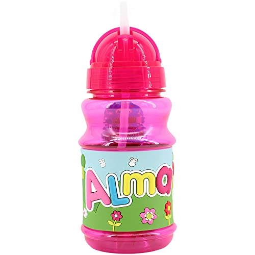 PLUS HOME Botella Agua con nombre Alma para niños, 100% a prueba de fugas, sin BPA, 350 ml, para guardería, colegio, viajes y deporte Regalo de Niños 5-10 años para Colegio Cumpleaños(350ML)