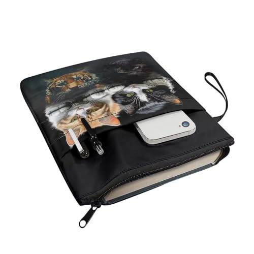 Poceacles Funda de libro con estampado de gato para amantes de los libros, protector de libros para libros de tapa blanda, fundas de libros duraderas de poliéster