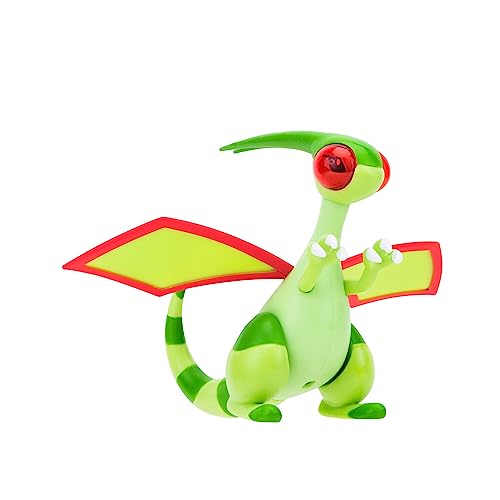 Pokemon Battle Feature Figura de Batalla Flygon de 4.5 Pulgadas con Ataque de ala aleteante, Color libélula, Medium (Jazwares PKW2671)