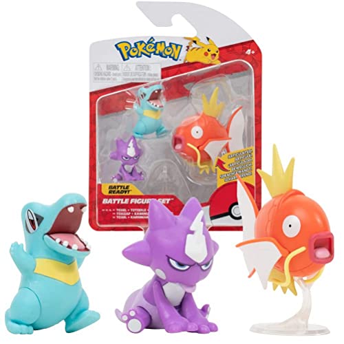 Pokemon- Battle Figure Set 3PK: Totodile, Toxel, Magikarp W11 (Jazwares PKW2348)