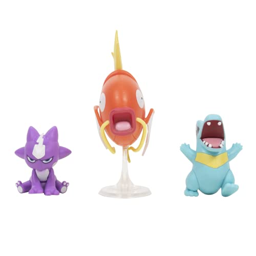 Pokemon- Battle Figure Set 3PK: Totodile, Toxel, Magikarp W11 (Jazwares PKW2348)