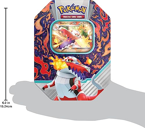 Pokémon- Caja Coleccionable de Paldea del GCC Compañeros de Aventura – Skeledirge-ex (una Tarjeta Promocional holográfica y Cuatro Sobres de expansión), edición en Italiano (210-60385)