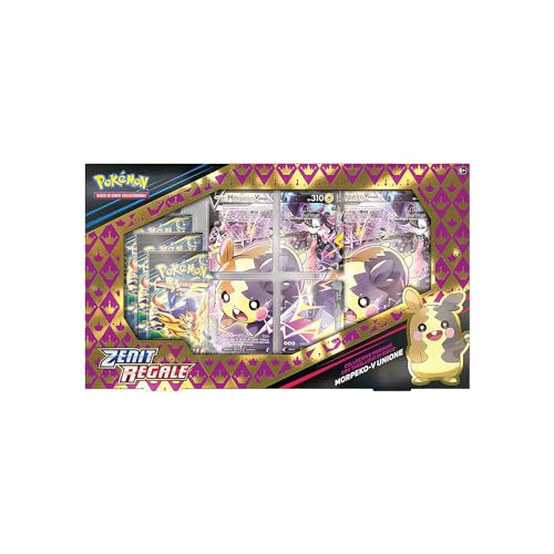 Pokemon Colección Premium con Tablero de Juego Morpeko-V UNIÓN de la expansión Zenit Regale del GCC (Cuatro Cartas promocionales, una Tarjeta Gigante y Cinco Sobres de expansión)