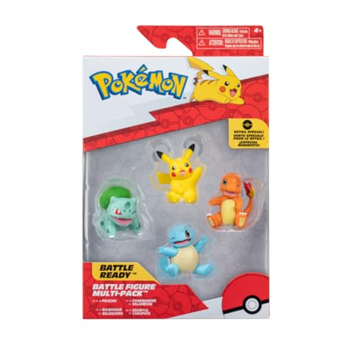 Pokemon Figura de Coincidencia; Pikachu, Bulbasaur, Charmander, Squirtle 5 cm Figura