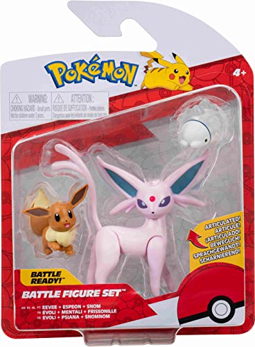 Pokemon PKW2683 - Juego de Figuras de Batalla (5 cm), diseño de Evoli, Snomnom, Psiana