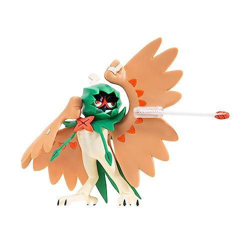 Pokemon PKW3038 Característica Figura de Batalla Decidueye de 4.5 Pulgadas con Lanzador de Flechas, Mediano