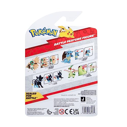 Pokemon PKW3038 Característica Figura de Batalla Decidueye de 4.5 Pulgadas con Lanzador de Flechas, Mediano