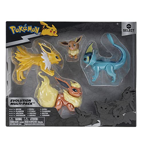 Pokemon Select Evolution Multipack (2" Eevee #1, 3" Jolteon, 3" Vaporeon, 3" Flareon)