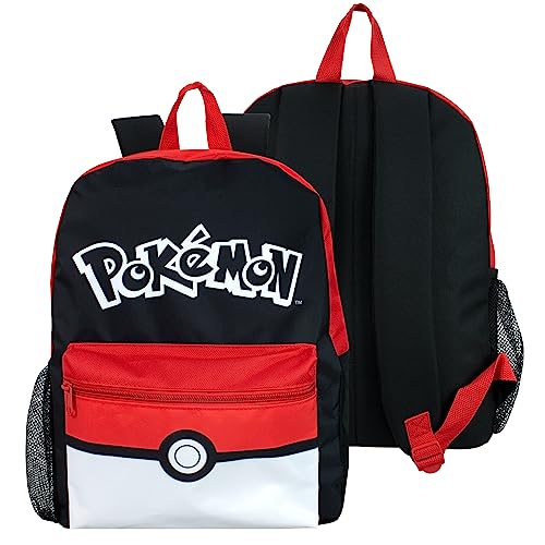 Pokemon Set de Bolsa Escolar 4 Piezas | Mochila y Bolsa de Almuerzo con Estuche para lápices y Botella de Agua | Mochilas Infantiles | Merchandising Oficial