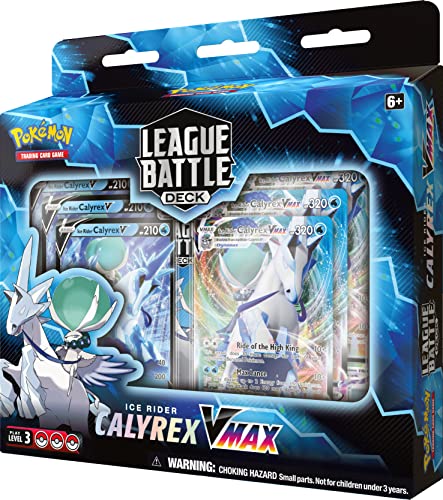 Pokemon TCG: Ice Rider Calyrex VMAX League Battle Deck (60 Cartas Listas para Jugar, 3 Cartas Foil V y 3 Cartas Foil VMAX)