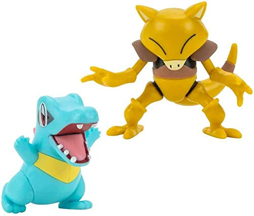 Pokemon Toy Figure - 5-8 cm Abra & Totodile Pack Figures - New Wave 2022 - Official Licensed Toy