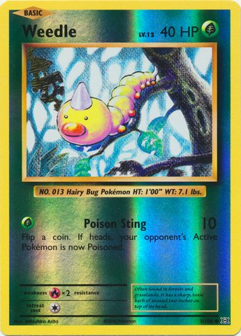 Pokemon - Weedle (5/108) - Evoluciones XY - Holo inverso