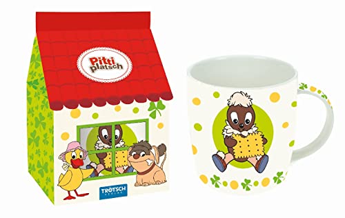 Porzellan-Tasse Pittiplatsch im Haus: Motiv mit Keks in Geschenkkarton