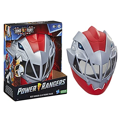 Power Rangers Dino Fury Red Ranger - Máscara electrónica para disfrazarse