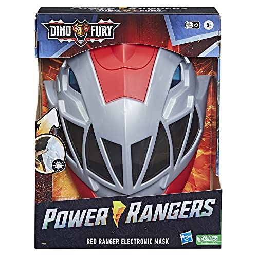 Power Rangers Dino Fury Red Ranger - Máscara electrónica para disfrazarse